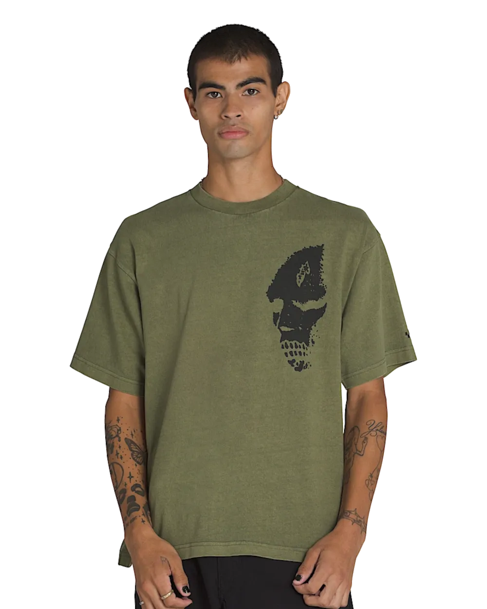 Skate Mike G Totenkopf T-Shirt in Weinlaub