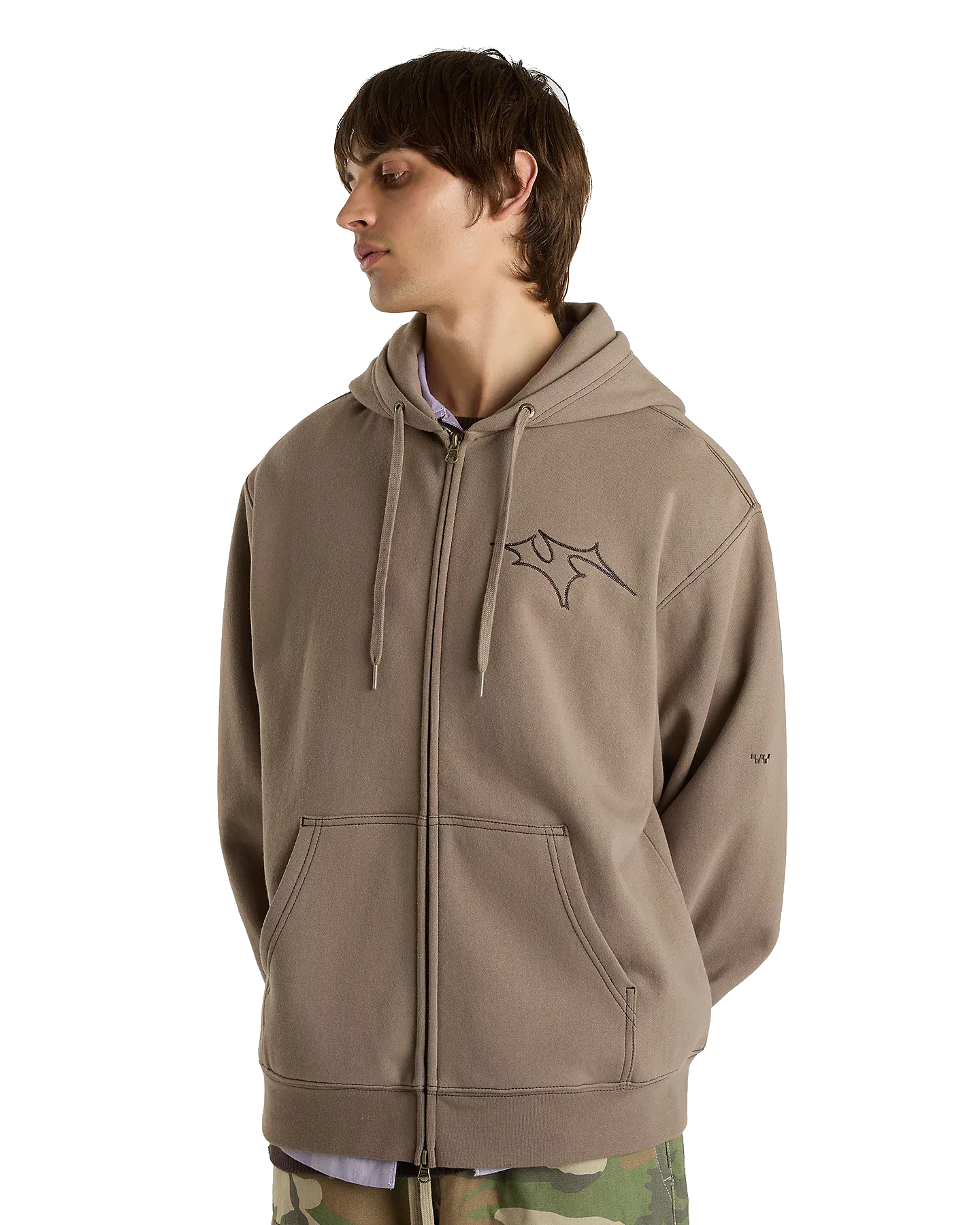 Skate V Thorn Zip Hoodie in Walnuss