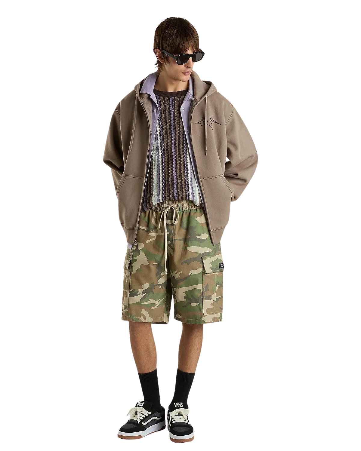 Skate V Thorn Zip Hoodie in Walnuss