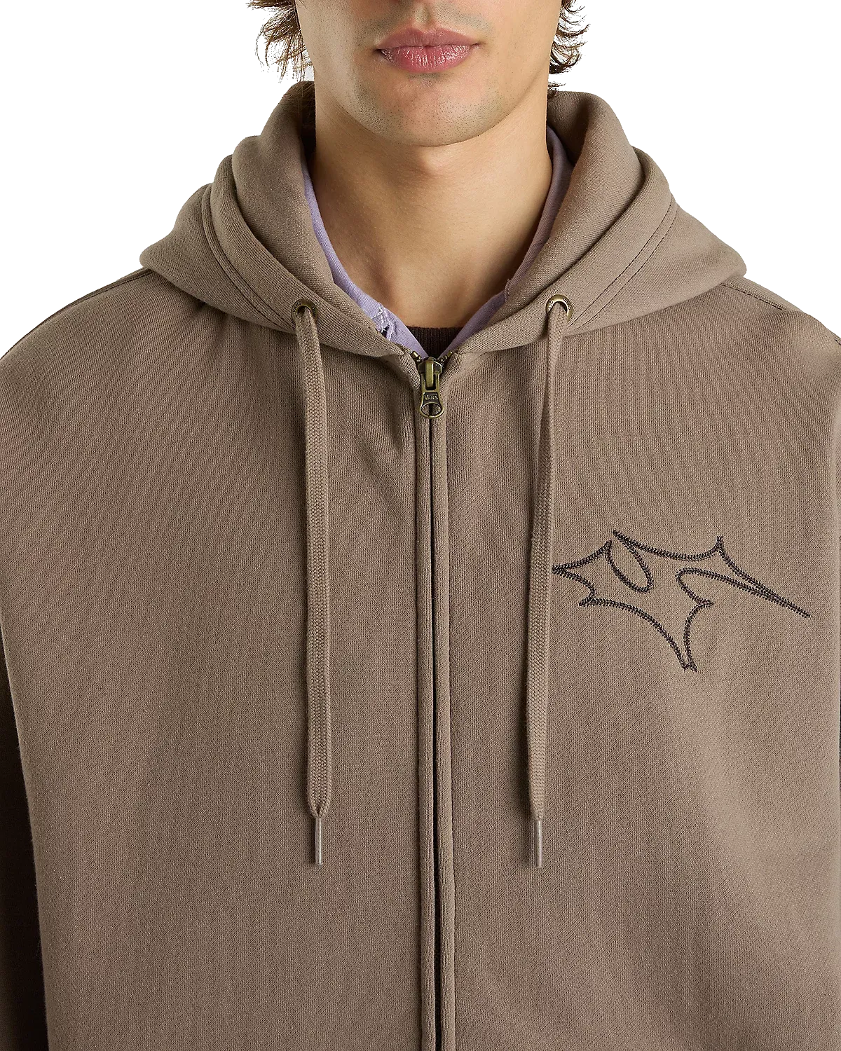 Skate V Thorn Zip Hoodie in Walnuss