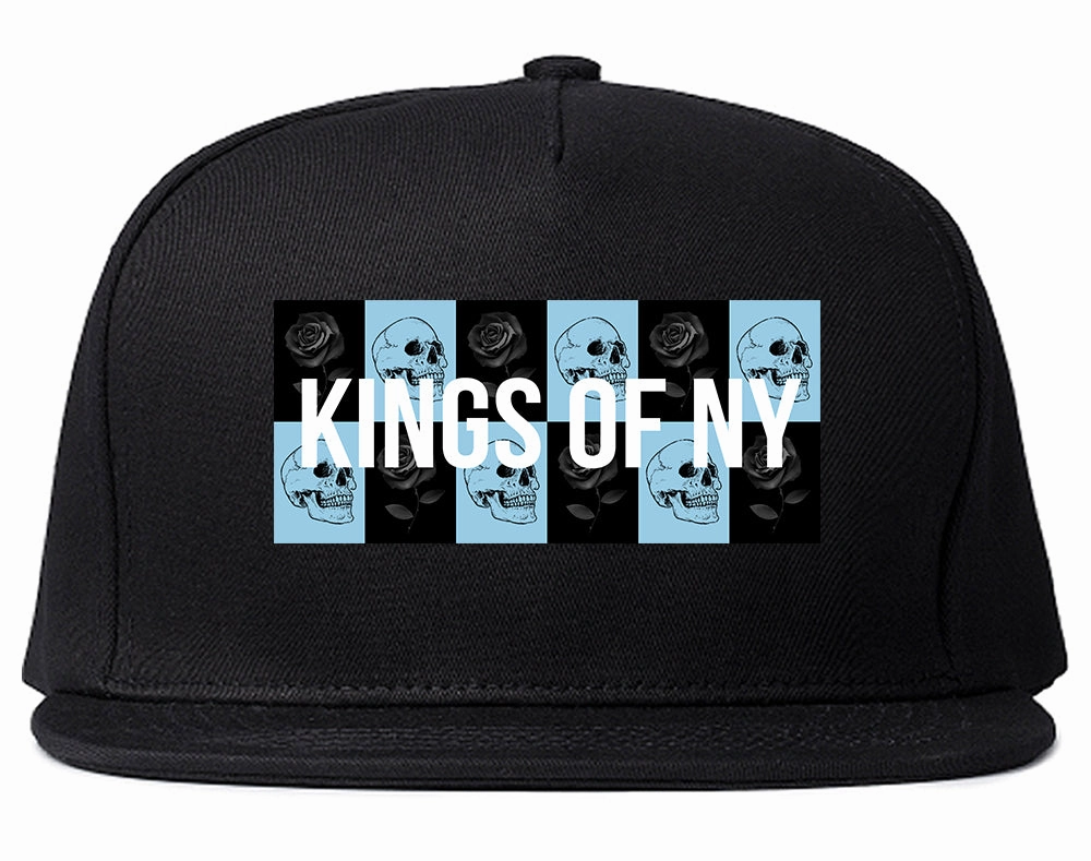Skull And Rose Box Logo Mens Snapback Hat
