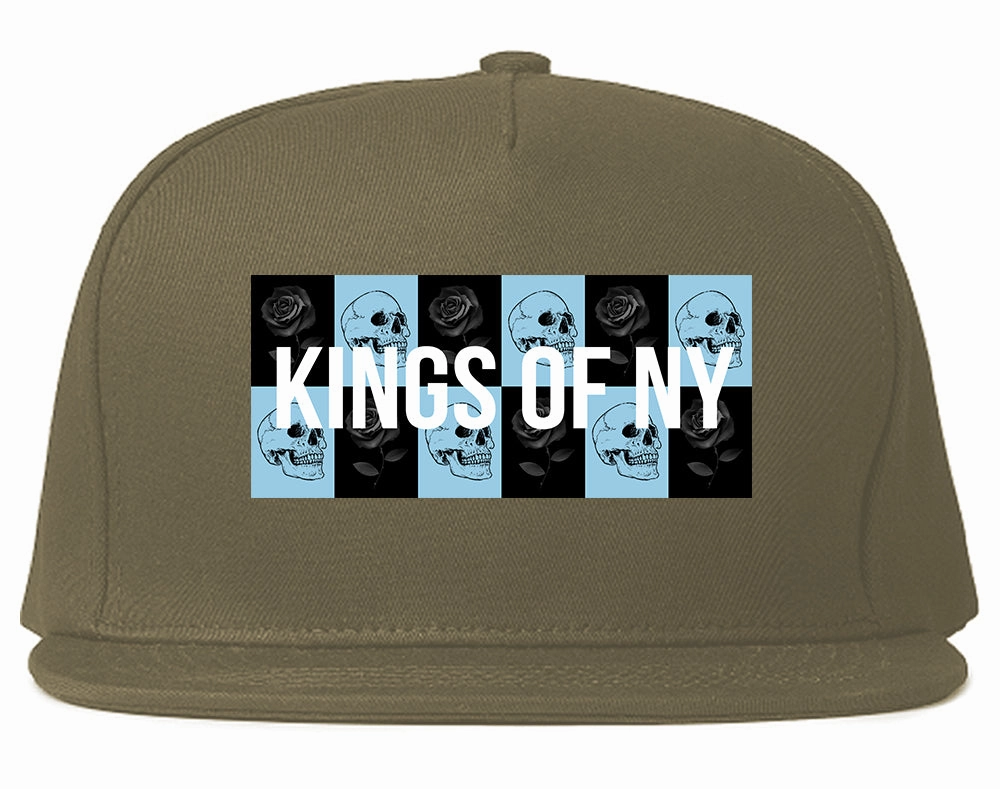 Skull And Rose Box Logo Mens Snapback Hat