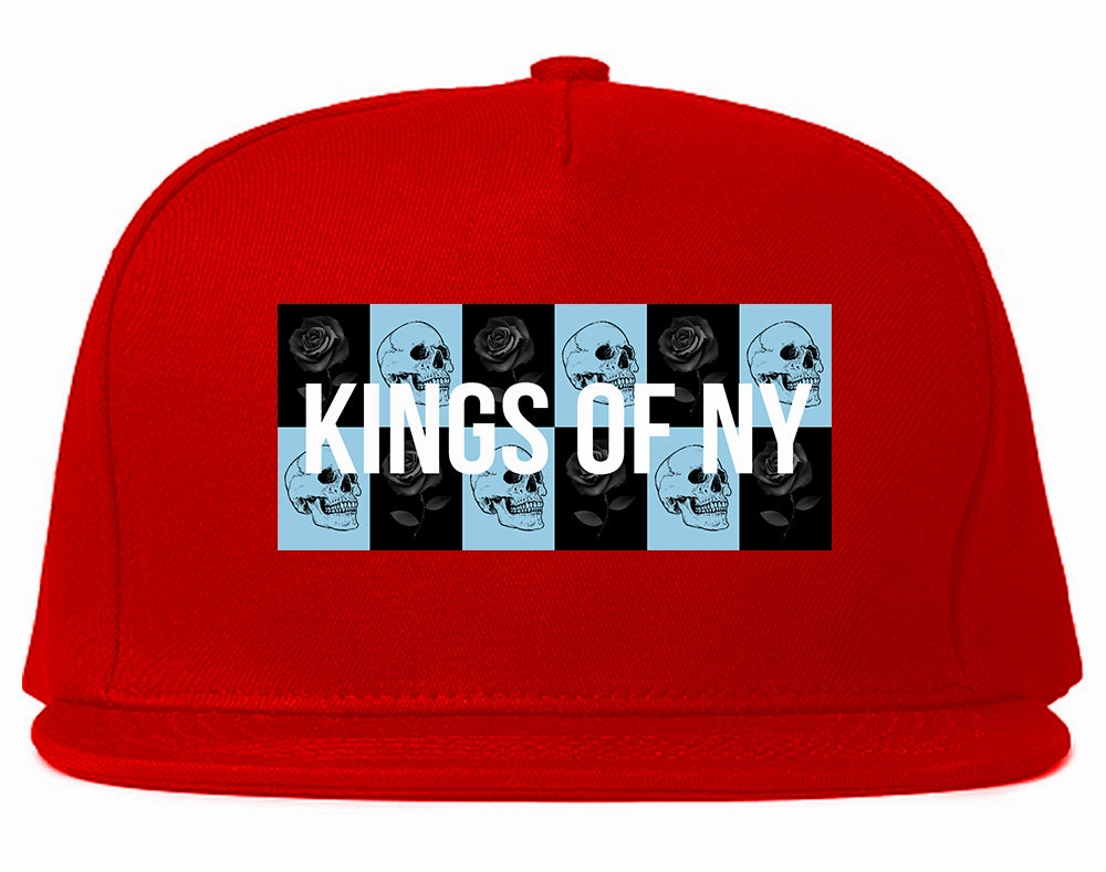 Skull And Rose Box Logo Mens Snapback Hat