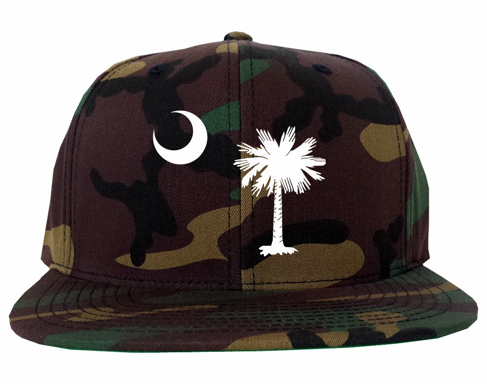 South Carolina State Flag Outline Mens Snapback Hat