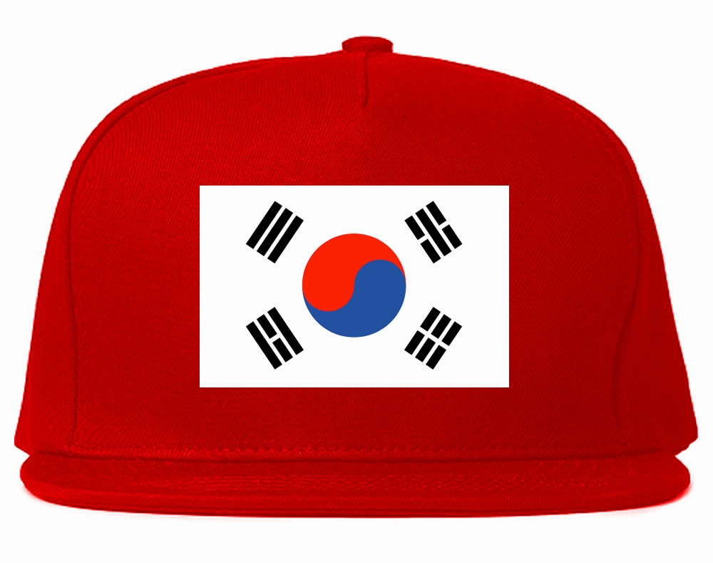 South Korea Flag Country Printed Snapback Hat Cap