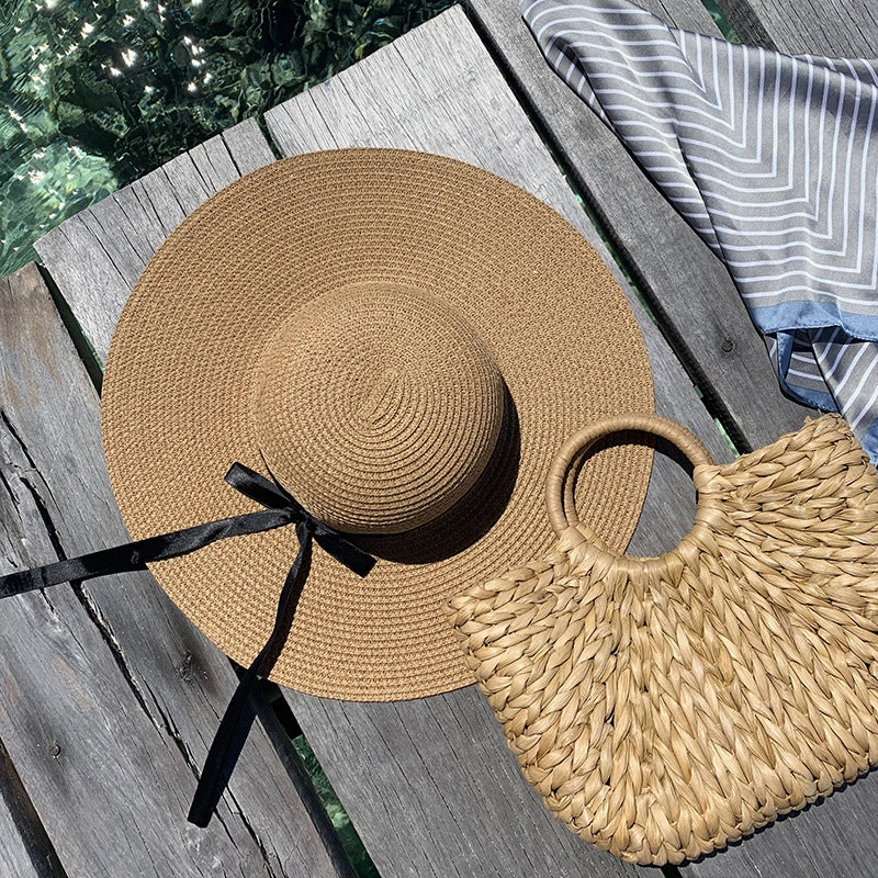Straw Wide Brim Sun Beach Hat