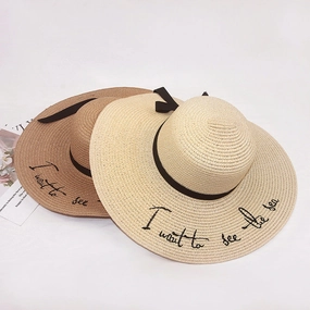 Summer Big Brim Embroidered Sun Hat Foldable Beach spring-straw-hat