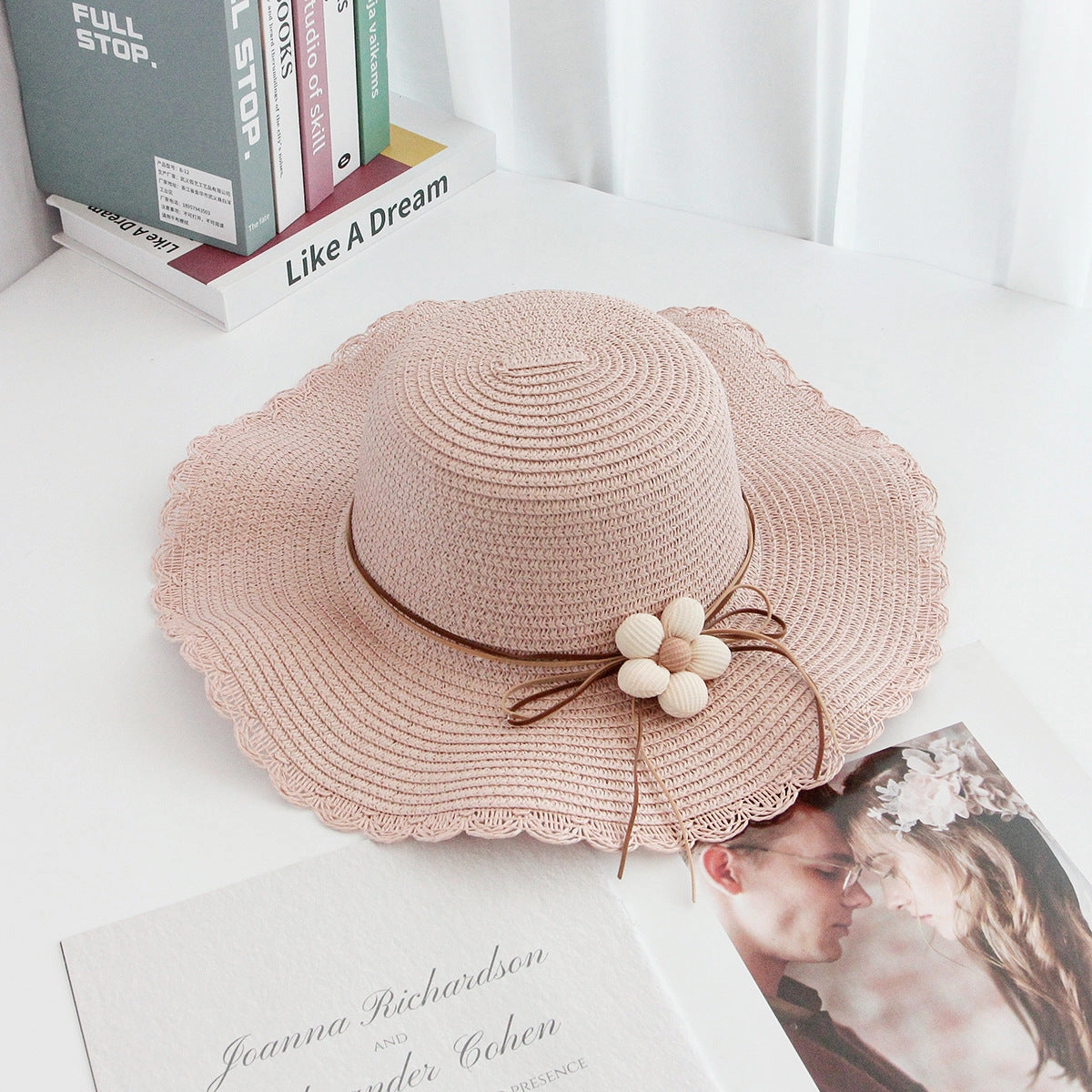 Summer Hat Women's Wave Brim Floral Sun Outdoor Beach Vacation