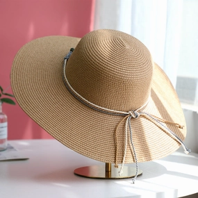 Summer Straw Hat Sun Protection Wide Brim Beach Vacation Foldable Trendy spring-straw-hat