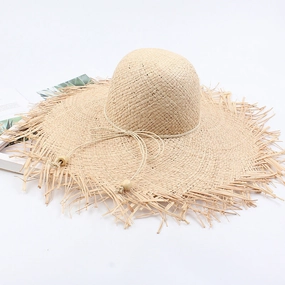 Summer Sun Hat Women's Beach Foldable Wide Brim Raffia spring-straw-hat