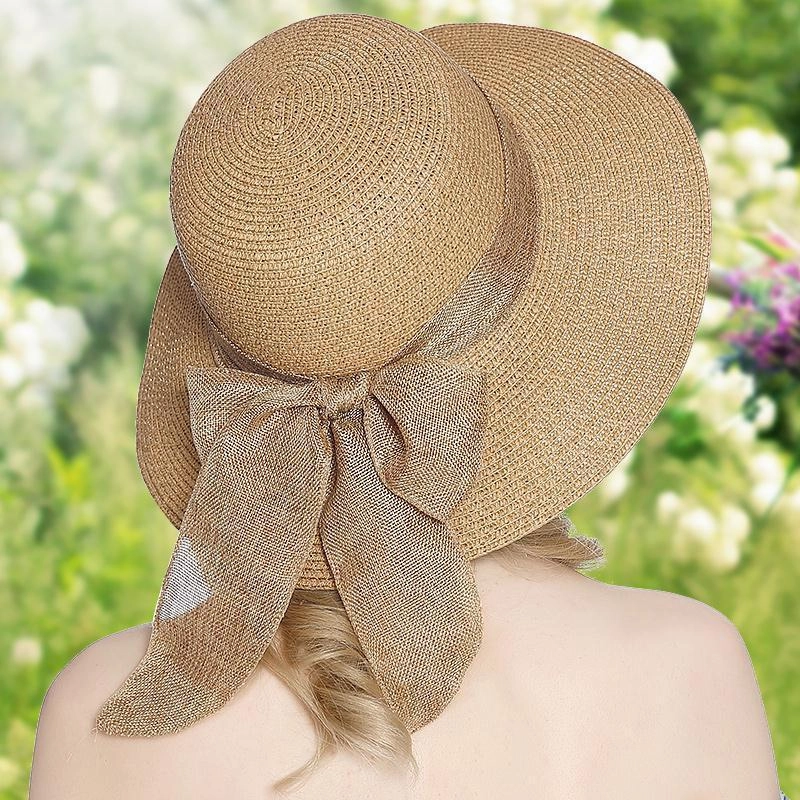 Sun Hat Women UV Face Protection Travel Versatile Beach Wide Brim Straw Fisherman spring-straw-hat