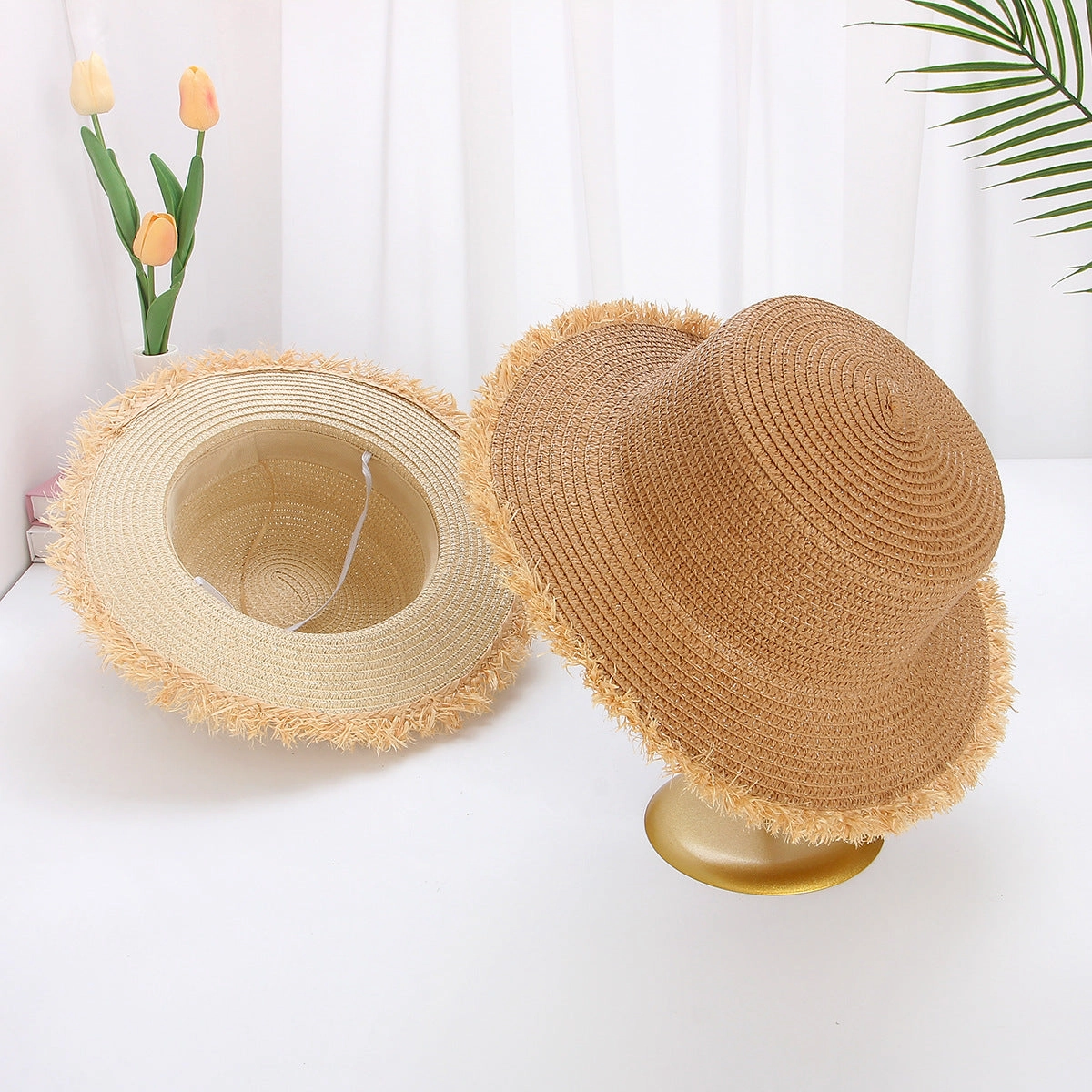 Sun Protection Wide Brim Beach Vacation Women's Plain Hat spring-straw-hat