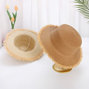 Sun Protection Wide Brim Beach Vacation Women's Plain Hat spring-straw-hat