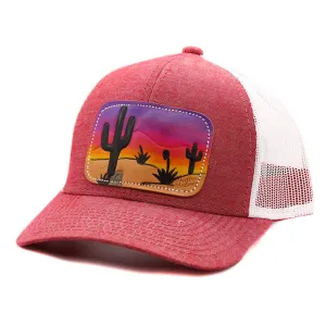Sunset Dark Leather Patch Cap casual-baseball-cap