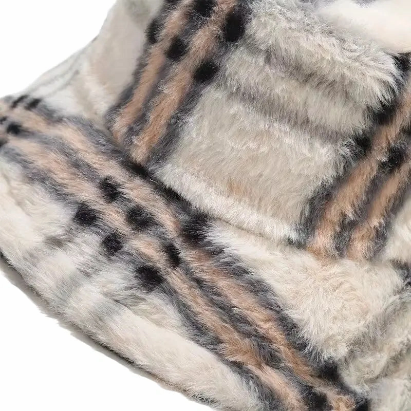 Taylor Fur Plaid Bucket Hat