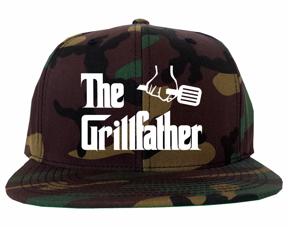 The Grillfather BBQ Dad Grill Mens Snapback Hat