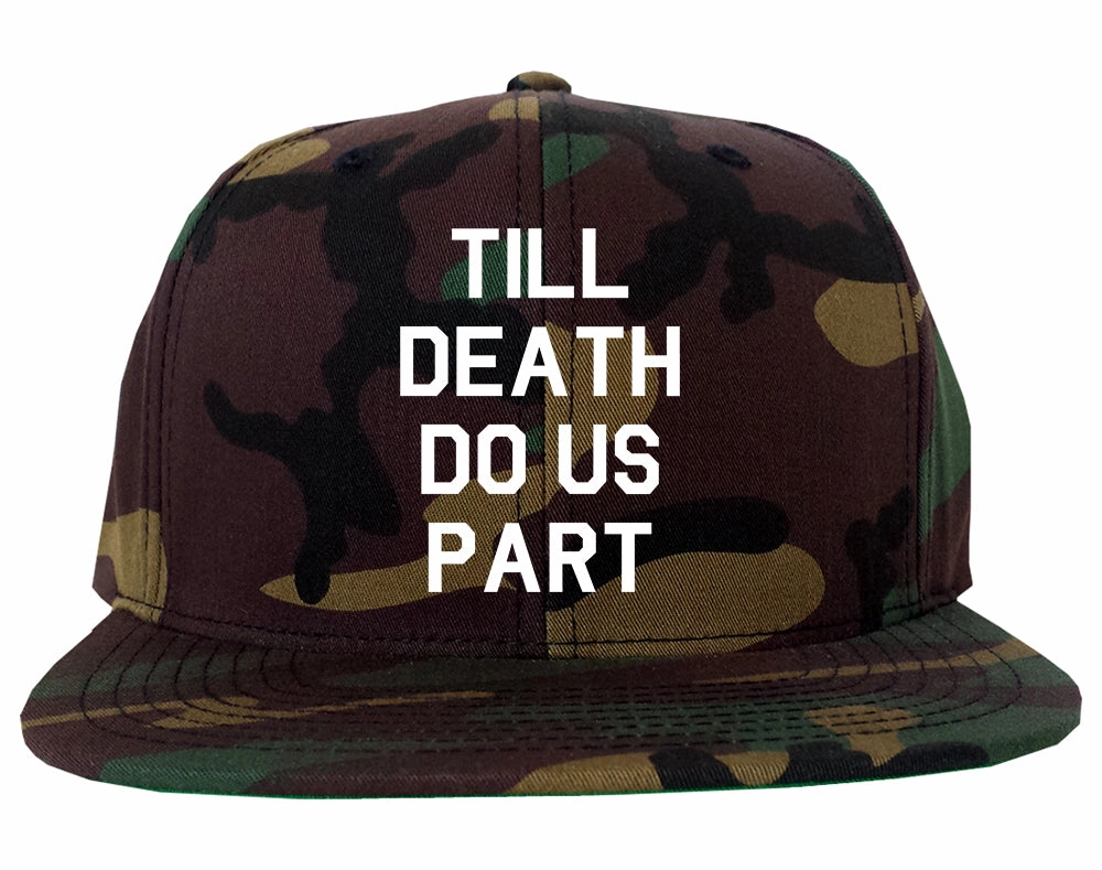 Till Death Do Us Part Skull Mens Snapback Hat