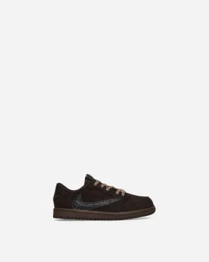 Travis Scott Air Jordan 1 Low (TD) Sneaker Samtbraun / Dunkel Mokka