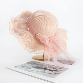 Trend Hat Women's Sun Protection Beach Foldable Bow spring-straw-hat