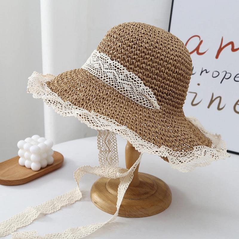 Trend Vacation Wide Brim Hat Women's Korean Summer Lace
