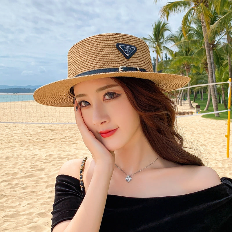 Trending Spring Autumn Straw Hat Summer Women Flat Brim British Jazz Sun