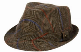 Tweed Herringbone Fedora winter-woolen-hat