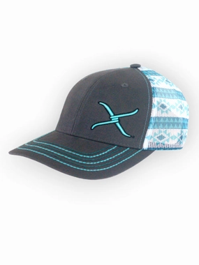 Twisted X Light Blue Cap Aztec Printed Mesh casual-baseball-cap