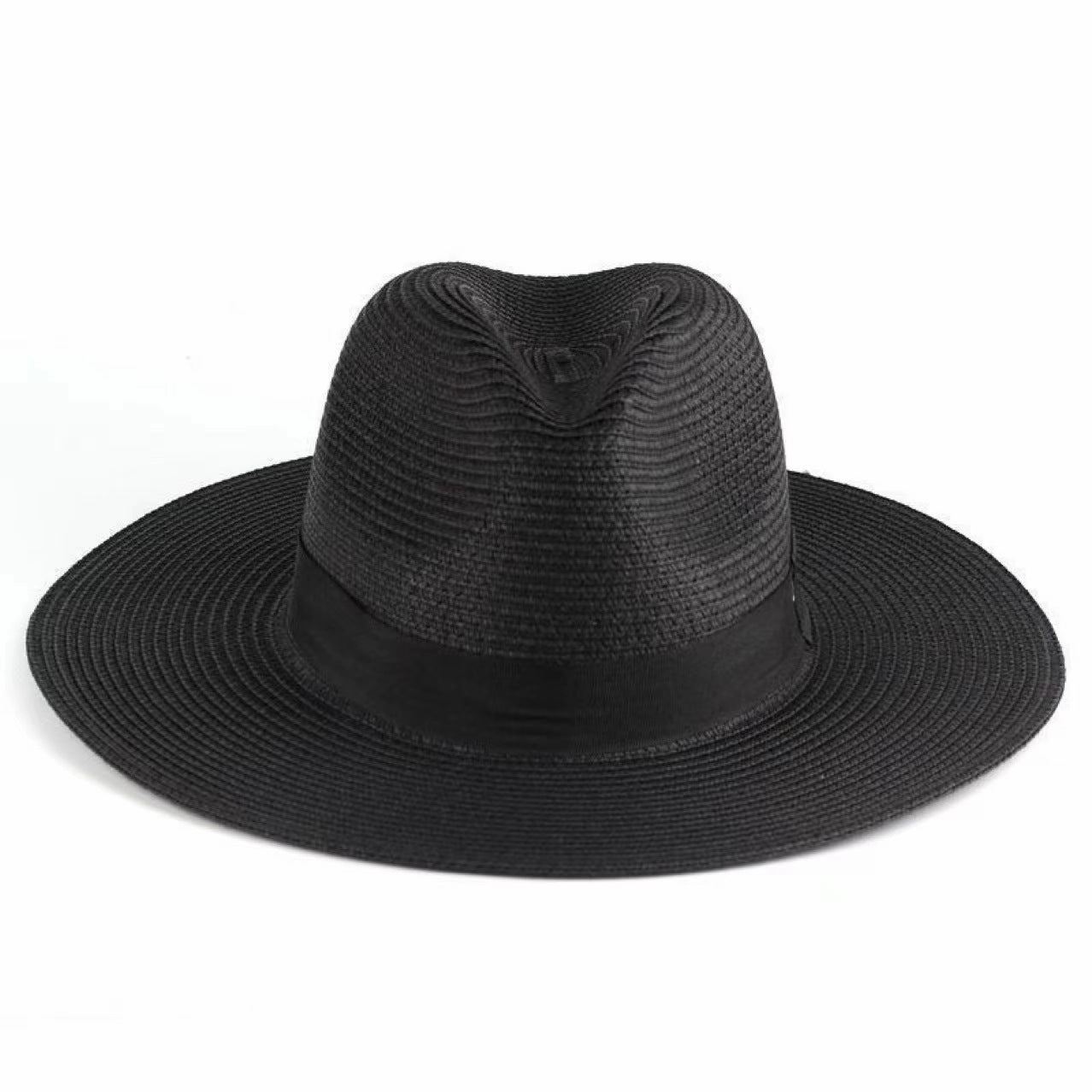 Unisex Summer Sun Protection Straw Wide Brim Beach Hat Panama