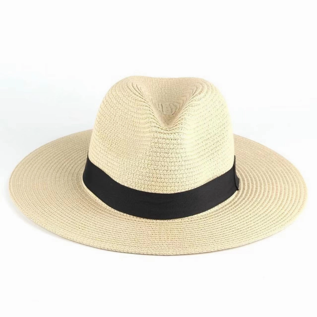 Unisex Summer Sun Protection Straw Wide Brim Beach Hat Panama