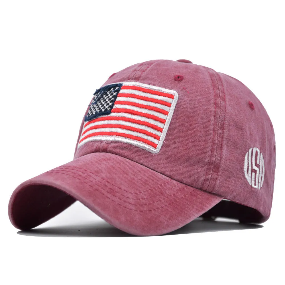 US Flag Washed Baseball Cap