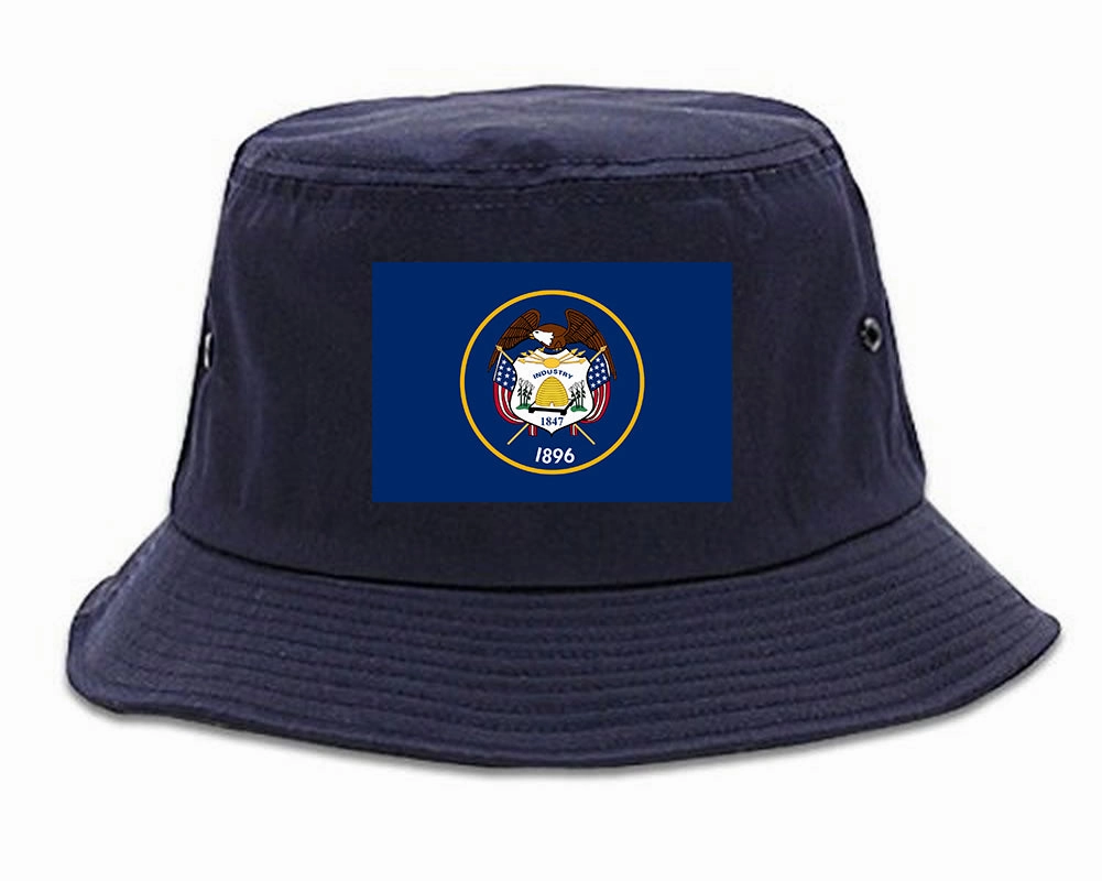 Utah State Flag UT Chest Mens Bucket Hat