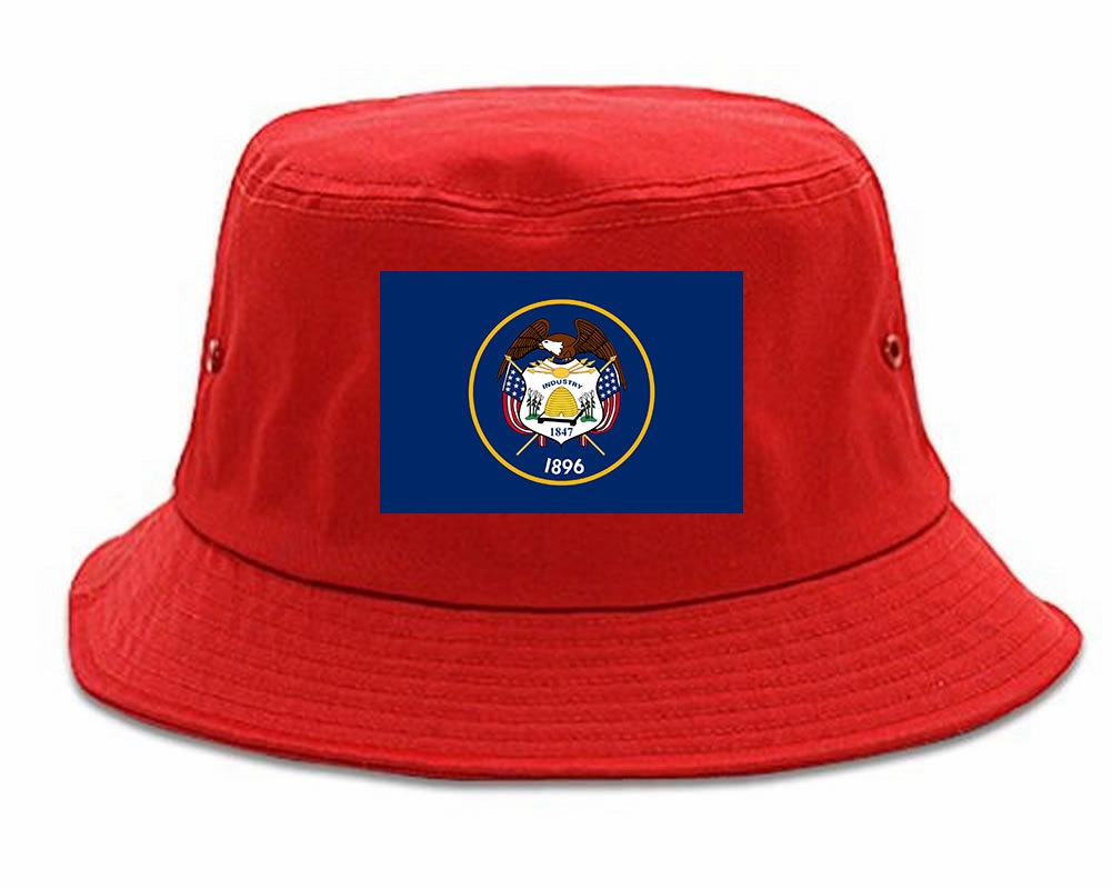 Utah State Flag UT Chest Mens Bucket Hat