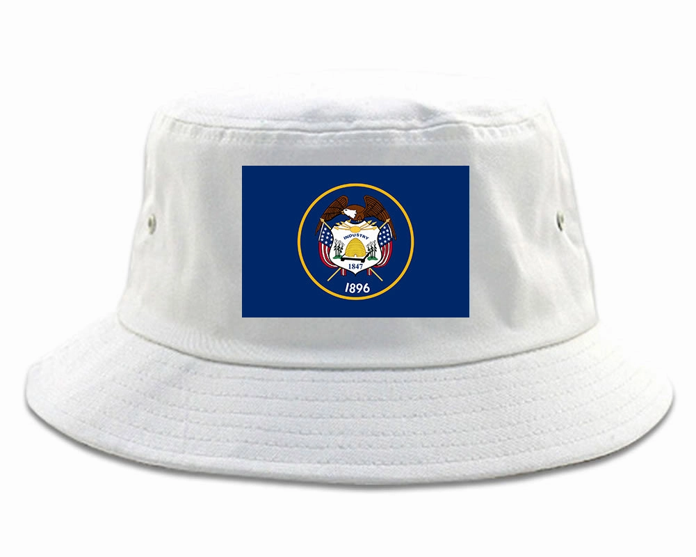 Utah State Flag UT Chest Mens Bucket Hat