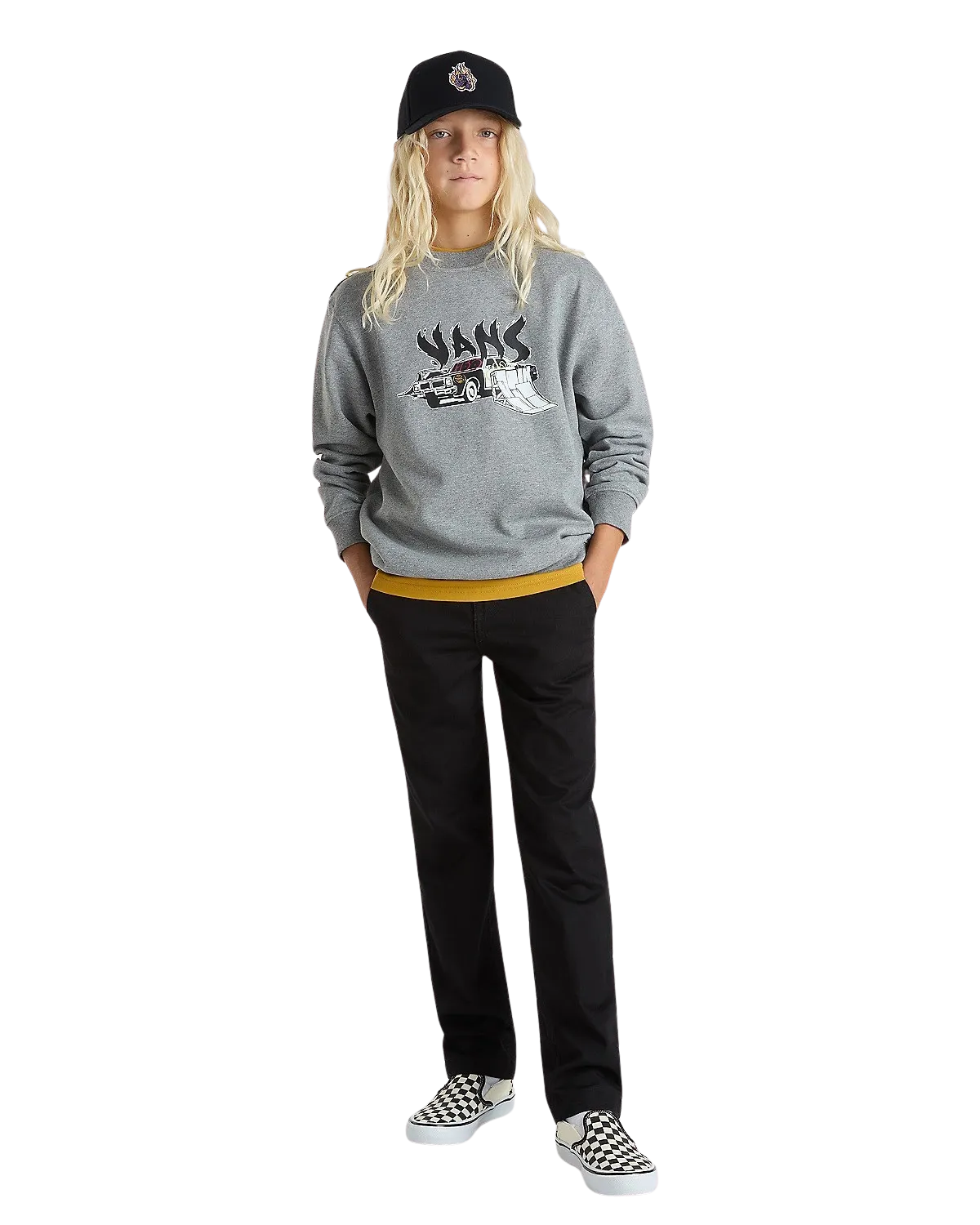 Vans Kleidung Jungen Copout Lockeres Sweatshirt in Zement Heather