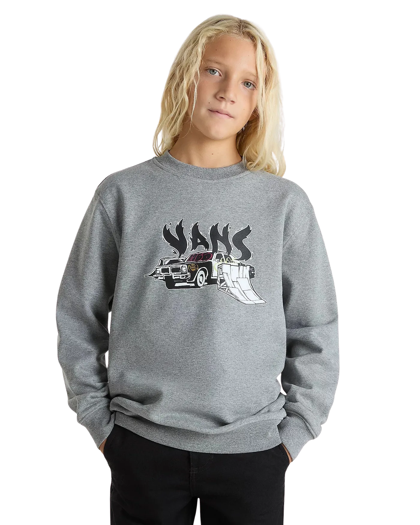 Vans Kleidung Jungen Copout Lockeres Sweatshirt in Zement Heather