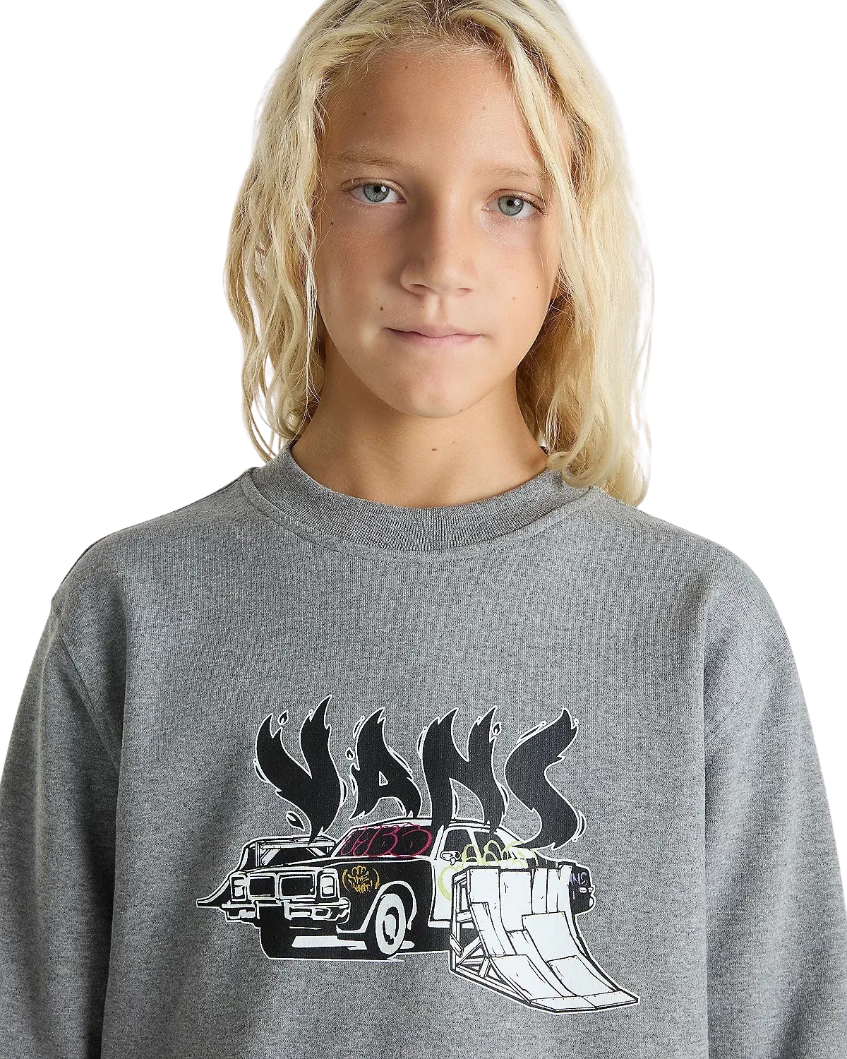 Vans Kleidung Jungen Copout Lockeres Sweatshirt in Zement Heather