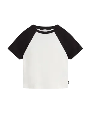 Vans Kleidung Mädchen Clare Raglan T-Shirt in Weiß & Schwarz