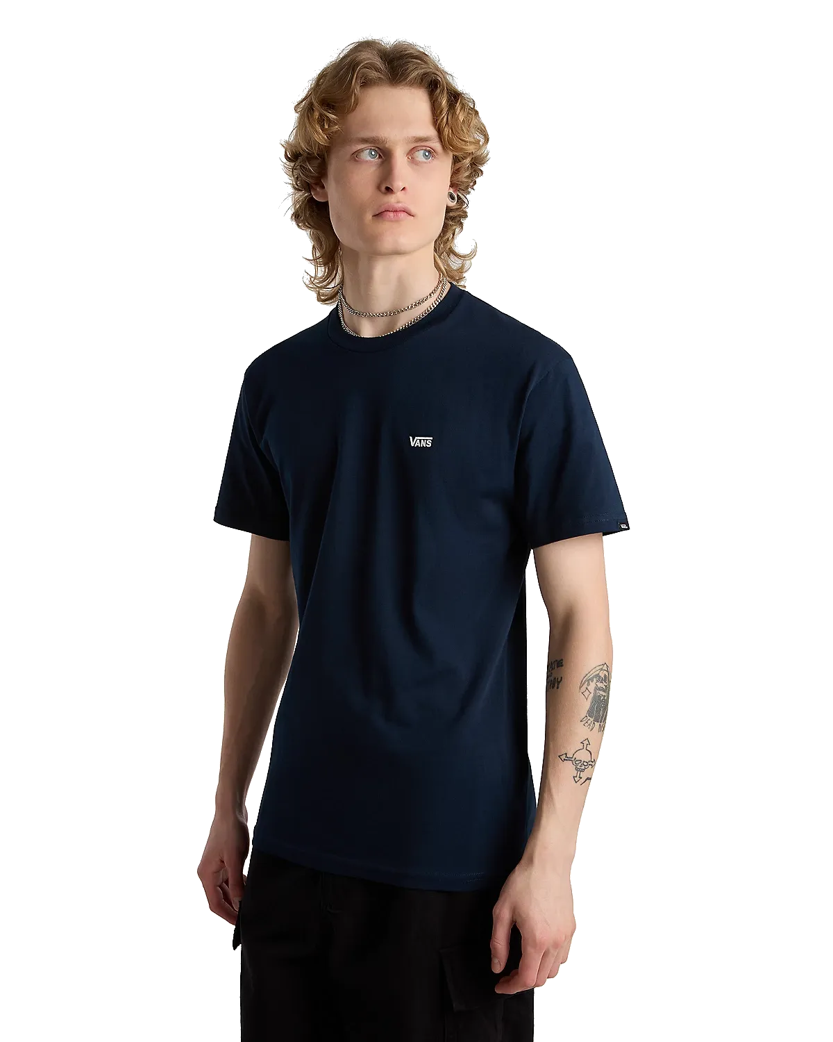Vans Kleidung T-Shirt mit Logo auf der linken Brust in Marineblau & Weiß