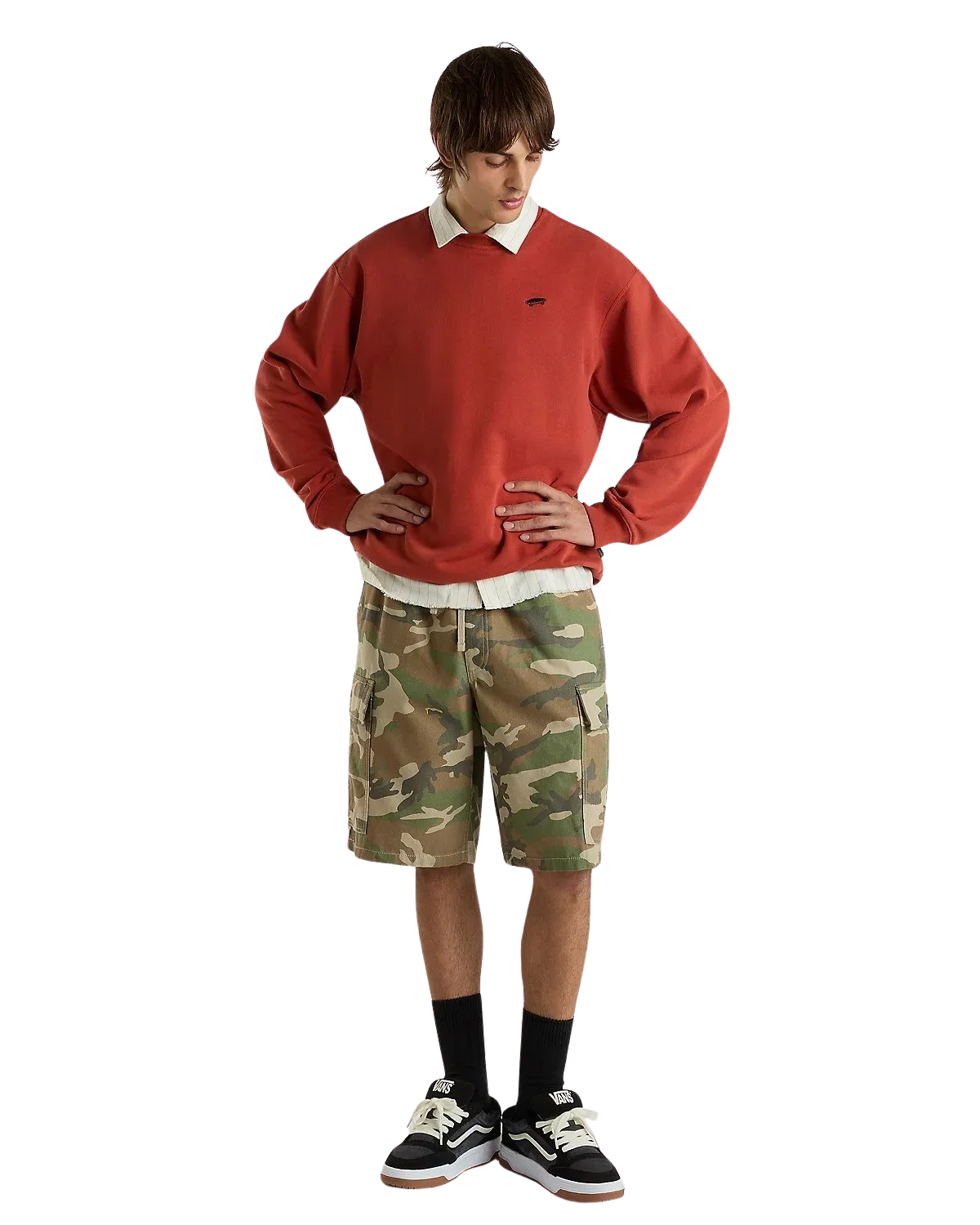 Vans Kleidung Salton Loose Crew Sweatshirt in Rotocker