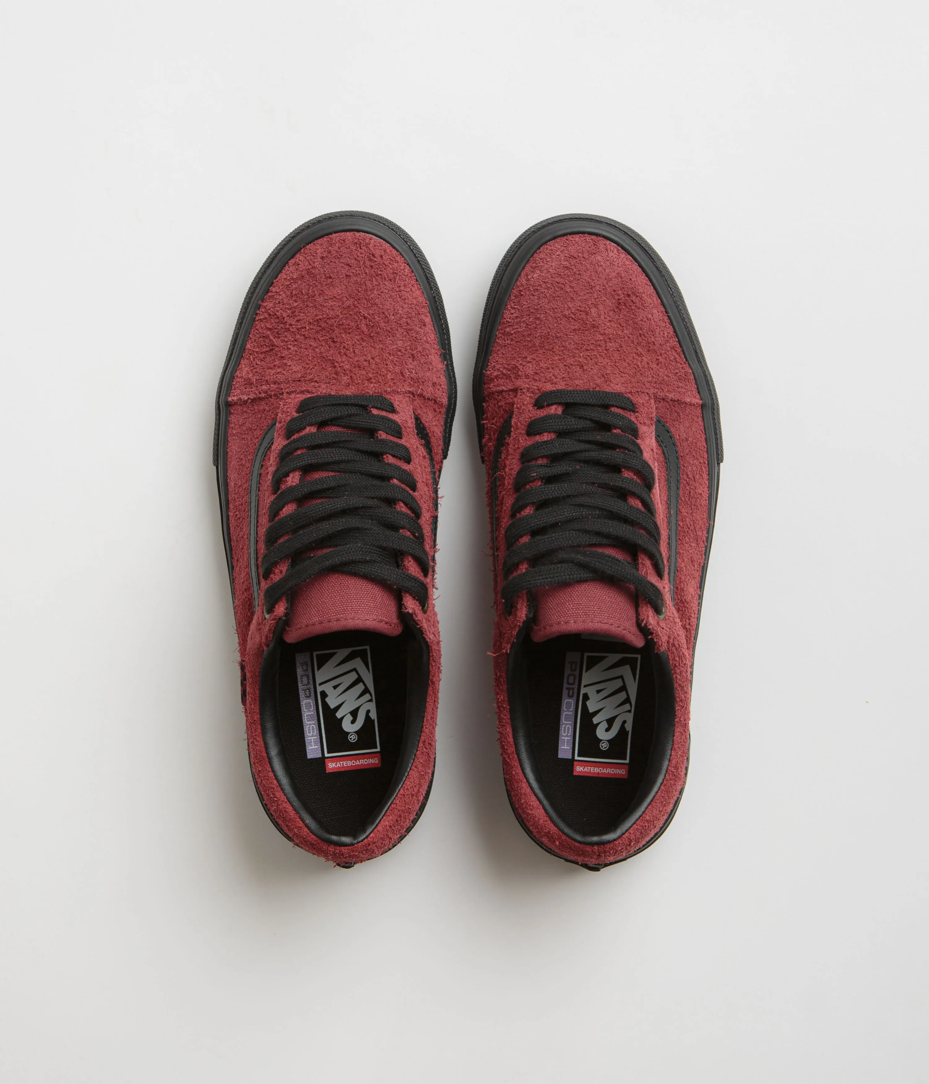 Vans Skate Old Skool Schuhe - Rauhleder Schwarz / Burgunderrot Vans