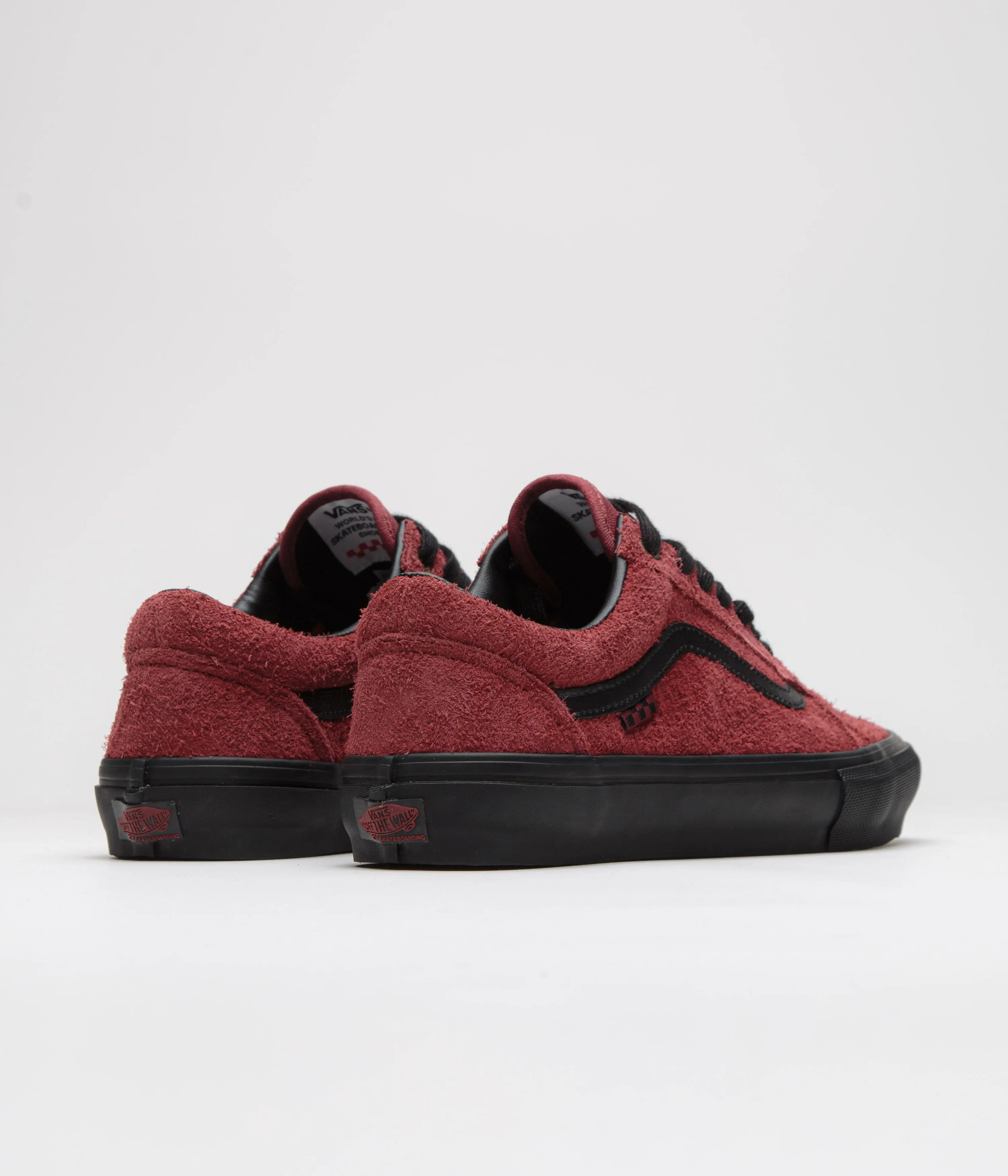 Vans Skate Old Skool Schuhe - Rauhleder Schwarz / Burgunderrot Vans