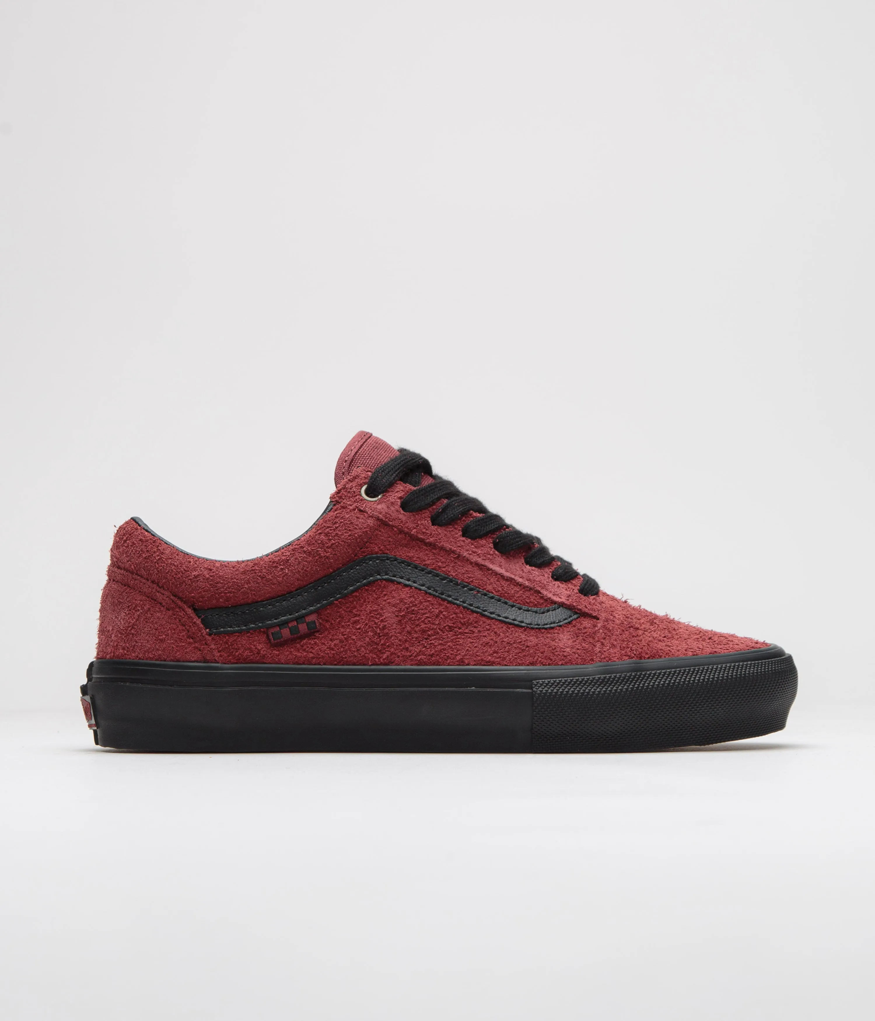 Vans Skate Old Skool Schuhe - Rauhleder Schwarz / Burgunderrot Vans