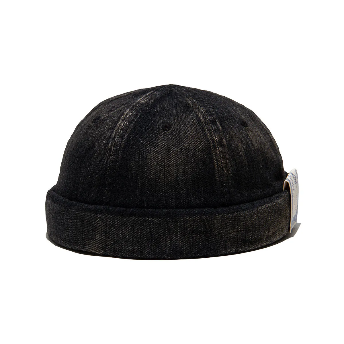 VINTAGE DENIM ROLL CAP - Black casual-baseball-cap