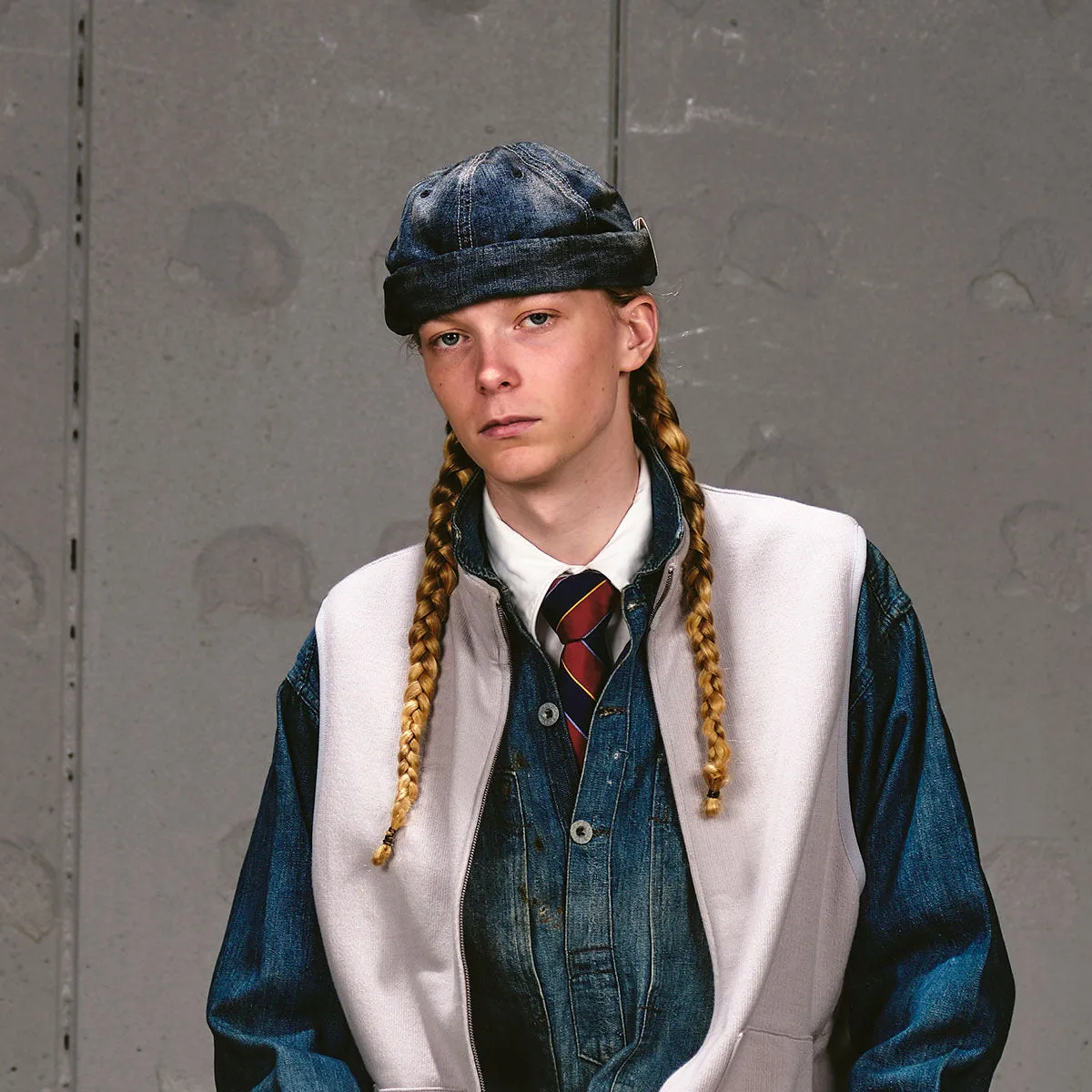 VINTAGE DENIM ROLL CAP - Indigo