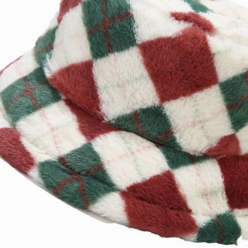 Vintage Rhombuses Fur Bucket Hat