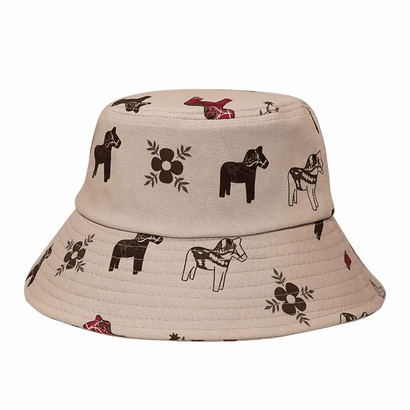 Vintage Wood Horses Bucket Hat