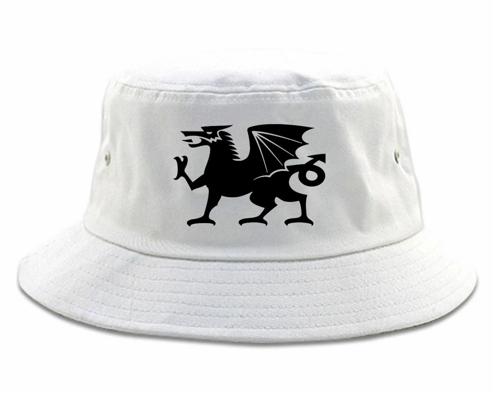 Wales Flag Dragon Symbol Mens Bucket Hat