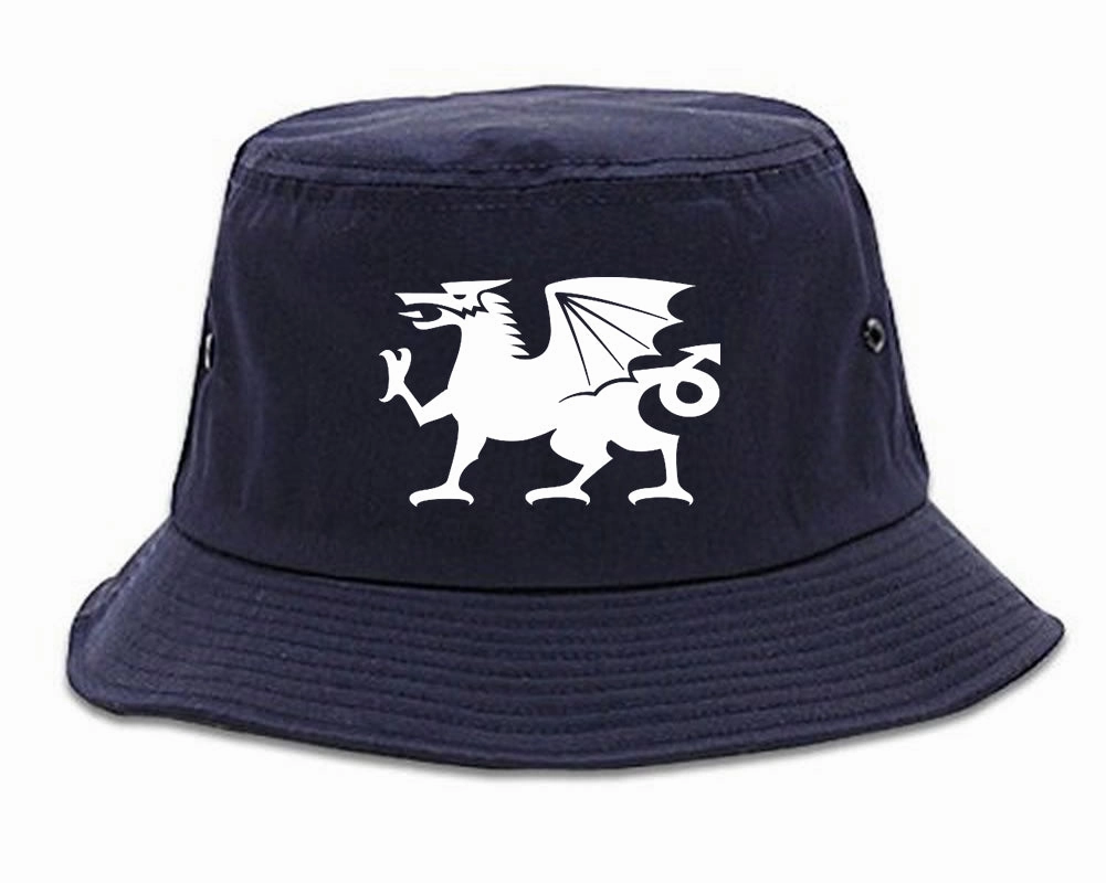 Wales Flag Dragon Symbol Mens Bucket Hat