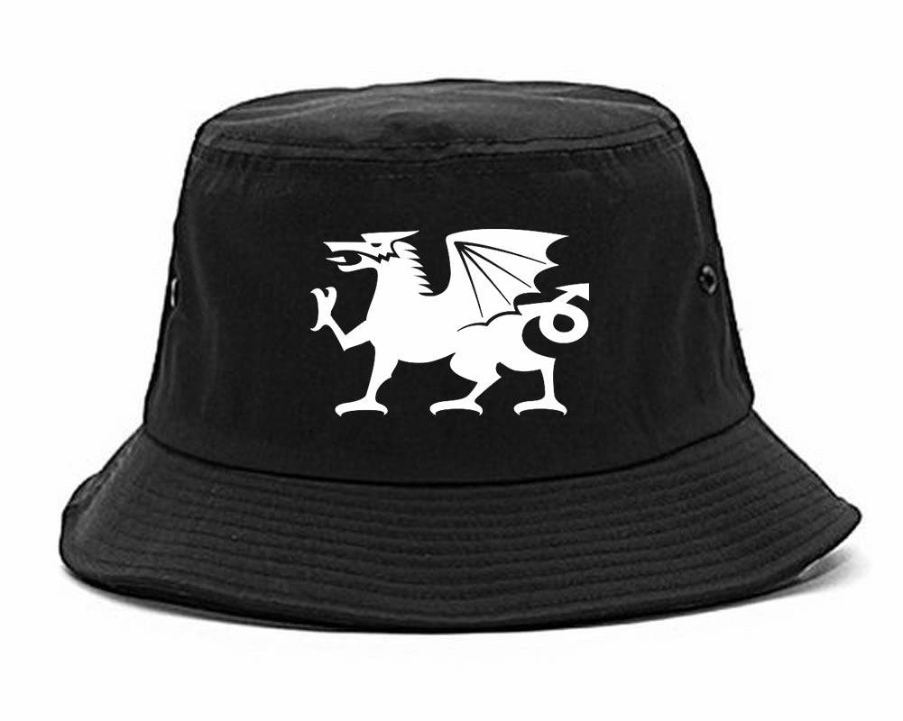 Wales Flag Dragon Symbol Mens Bucket Hat