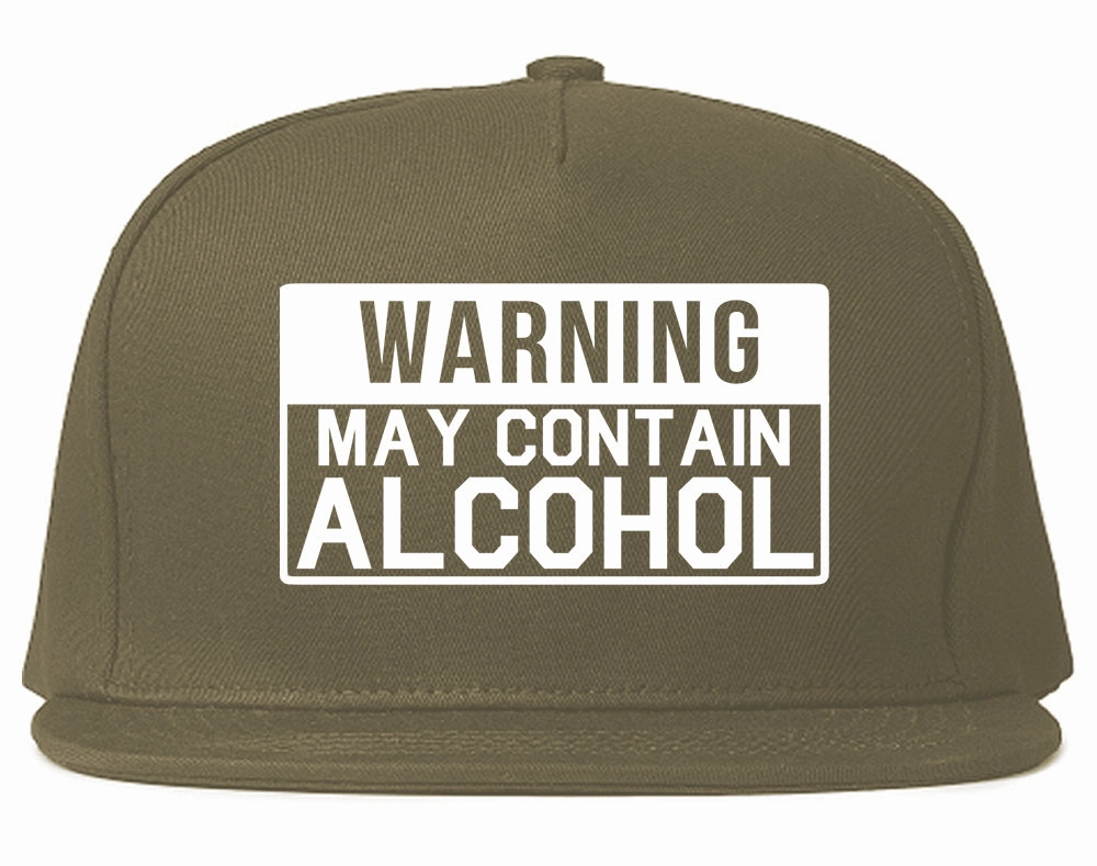 Warning May Contain Alcohol Mens Snapback Hat